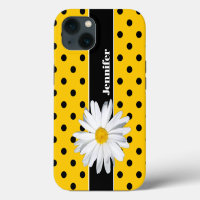Geel, Zwarte Stippen, Madeliefjes Bloem iPhone Hoe