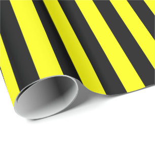 Geel/Zwarte Streep Cadeaupapier