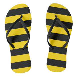 Geel/Zwarte Strepen Teenslippers