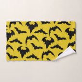 Geel & Zwarte Vleermuizen Halloween Bad Handdoek (Handdoek)