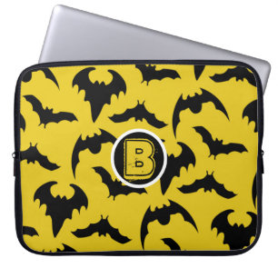 Geel & Zwarte Vleermuizen Halloween Laptop Sleeve