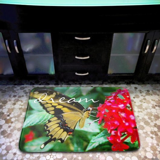 Geel Zwarte Vlinder Fotografie Droomschrift Badmat