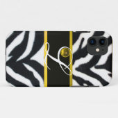 GEEL ZWARTE WITTE ZEBRA FUR GEEL GEM MONOGRAM, Case-Mate iPhone CASE (Achterkant (horizontaal))
