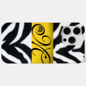 GEEL ZWARTE WITTE ZEBRA FUR MONOGRAM, Topaz Case-Mate iPhone Case (Achterkant (horizontaal))