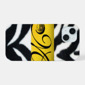 GEEL ZWARTE WITTE ZEBRA FUR MONOGRAM, Topaz iPhone 15 Case (Achterkant horizontaal)
