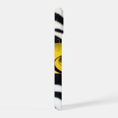 GEEL ZWARTE WITTE ZEBRA FUR MONOGRAM, Topaz iPhone 15 Case (Rechterkant)