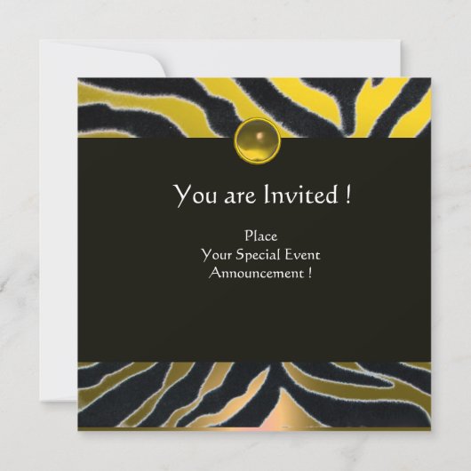 GEEL ZWARTE WITTE ZEBRA FUR MONOGRAM, Topaz Kaart (Achterkant)