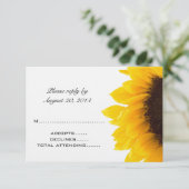 Geel Zwarte Zonnebloem Trouw RSVP Kaarten (Staand voorkant)