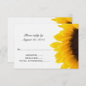 Geel Zwarte Zonnebloem Trouw RSVP Kaarten (Voorkant / Achterkant)