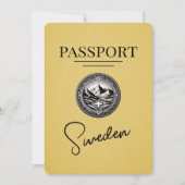 Geel Zweeds paspoort Bewaar de datum Save The Date (Voorkant)