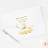 Geel Zwemig Baby vogeladres Etiket Sticker (Envelop)