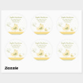 Geel Zwemig Baby vogeladres Etiket Sticker (Vel)