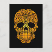 Geel zwenkend Suiker Schaal op zwart Briefkaart (Voorkant)