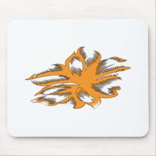 Geelachtig Sinaasappel, orang geel decoratief Muismat