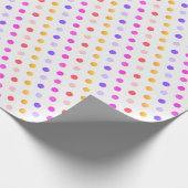 Geelachtige perziken Pinks en Paarse Polka Dot Pat Cadeaupapier (Hoek)