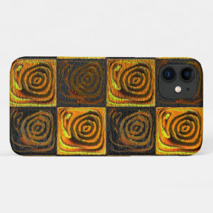 Geelachtige vierkanten en cirkels in bijtende moza Case-Mate iPhone case