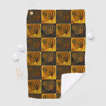 Geelachtige vierkantjes en cirkels in bijtende moz