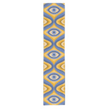 Geelblauw oog Art Deco geometrisch patroon