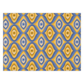 Geelblauw oog Art Deco geometrisch patroon Tafelkleed (Voorkant (Horizontaal))