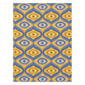 Geelblauw oog Art Deco geometrisch patroon Tafelkleed (Voorkant)