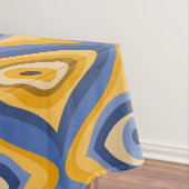 Geelblauw oog Art Deco geometrisch patroon Tafelkleed (Voorbeeld)