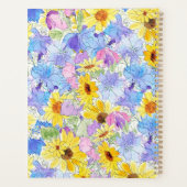 Geelblauw paarse zomerbloemen Patroon Hand Planner (Achterkant)
