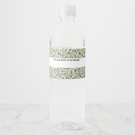 Geelblauw toile water label waterfles etiket