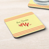  geelbloem geeft Bedankt Onderzetters (Linkerzijde)