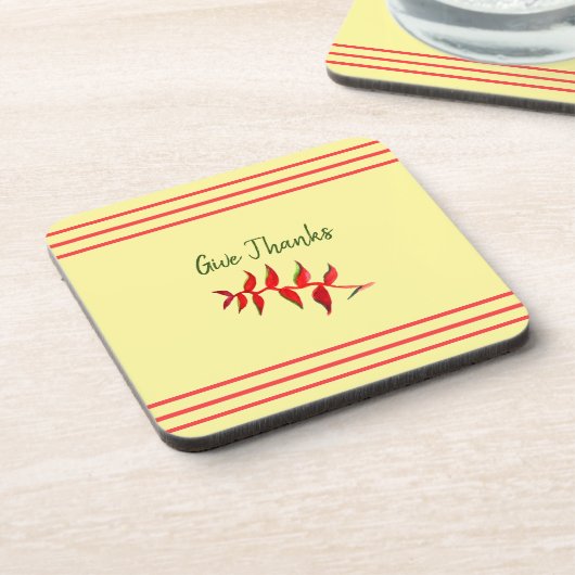  geelbloem geeft Bedankt Onderzetters (Linkerzijde)