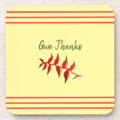  geelbloem geeft Bedankt Onderzetters (Voorkant)