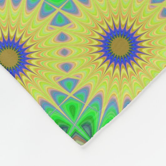 Geelbloem mandala fleece deken (Hoek)