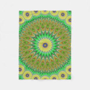 Geelbloem mandala fleece deken
