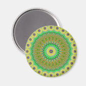 Geelbloem mandala magneet (Voorkant / Achterkant)