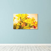 geelbloemen canvas afdruk (Insitu (Houten vloer))