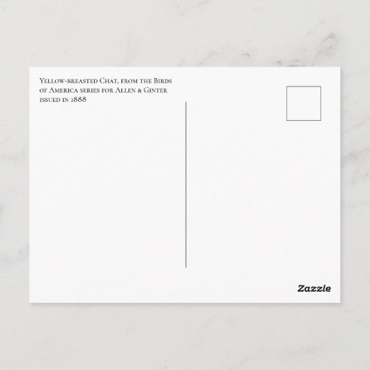 Geelborstkas Briefkaart (Achterkant)