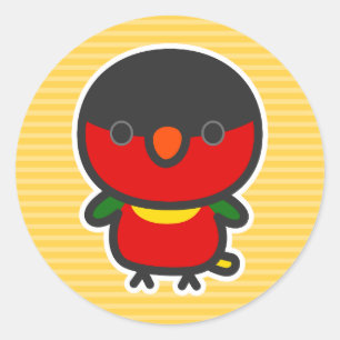 Geelborstlori Ronde Sticker