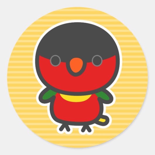 Geelborstlori Ronde Sticker (Voorkant)
