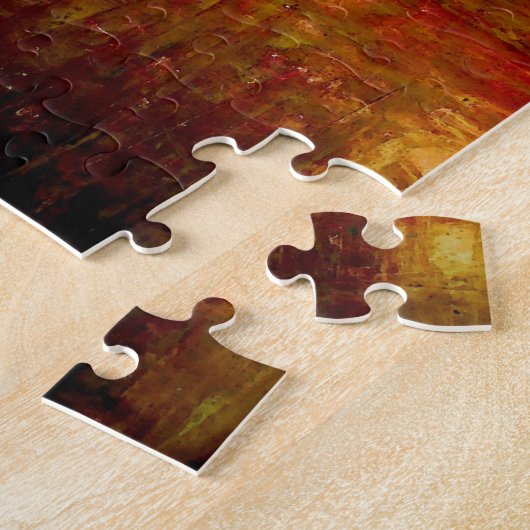 Geelbruin Abstract Legpuzzel (Zijkant)