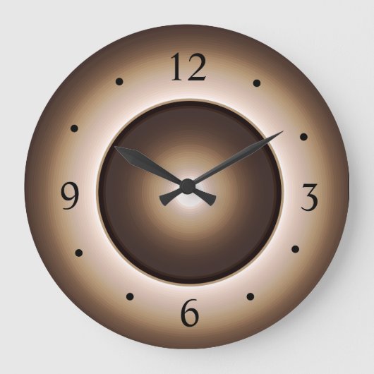 Geelbruin/Bruin verlicht Maan Effect Keukenklok Grote Klok (Voorkant)