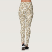 Geelbruin en wit blad Leggings (Achterkant)