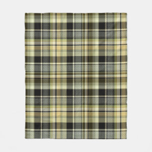 Geelbruin geruit tartanpatroon.  fleece deken