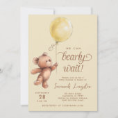 Geelbruin Geslachtsneutrale teddybeer Baby shower Kaart (Voorkant)