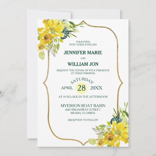  geelbruin Golden Bouquet Weddenschap Kaart (Voorkant)