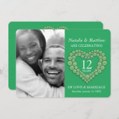 Geelbruin hart 12e bruiloft Jubileum Kaart (Voorkant / Achterkant)