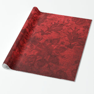 Geelbruin royal demask floral cadeaupapier