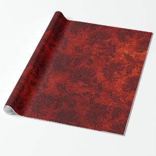 Geelbruin royal demask floral cadeaupapier