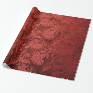 Geelbruin royal demask floral cadeaupapier