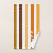 Geelbruin Sinaasappel verticale strepen monogram Bad Handdoek (Handdoek)