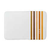 Geelbruin Sinaasappel verticale strepen monogram Badmat (Voorkant)