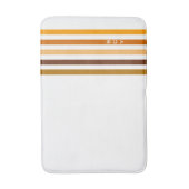 Geelbruin Sinaasappel verticale strepen monogram Badmat (Voorkant Verticaal)